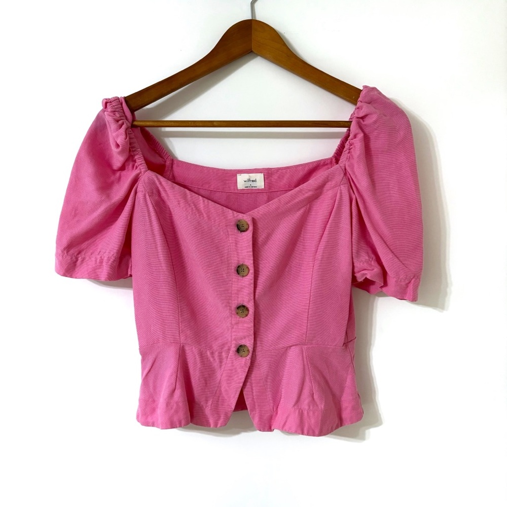 Aritzia Pink Blouse with Button Detail